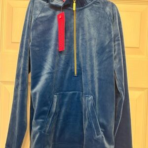 Lilly Pulitzer Blue Hoodie with Yellow Zipper